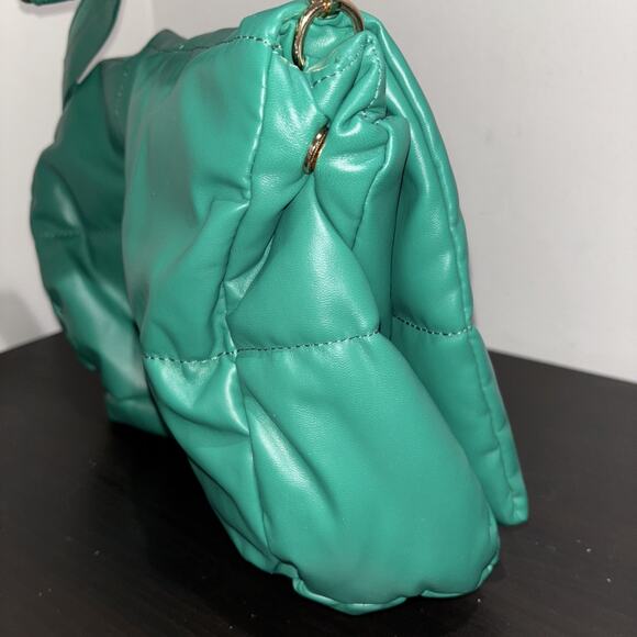 Anthropologie Edison Foldover Puffy Crossbody Bag Green NEW WITHOUT TAGS - Picture 8 of 11